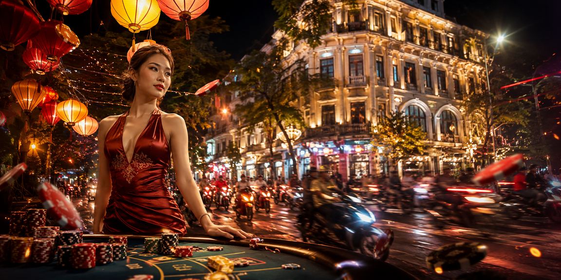 Người chơi slots trực tuyến tại khu chợ đêm Hà Nội sôi động